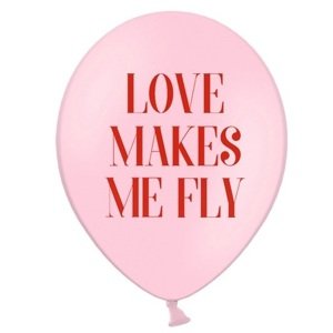 PartyDeco Ružový Balónik - Love makes me fly