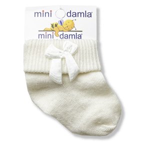 minidamla Dievčenské novorodenecké ponožky- krémové, 1 pár