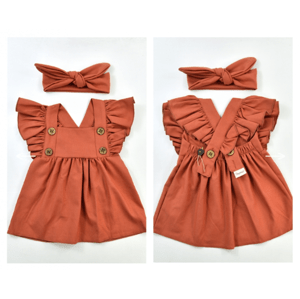 Popshops Dievčenské letné šaty - Gabriela, tehlové veľkosť: 68 (4-6m)
