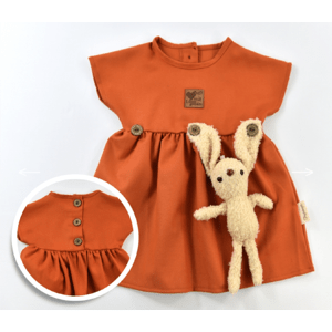 Popshops Dievčenské letné šaty - Zajačik, oranžový veľkosť: 74 (6-9m)
