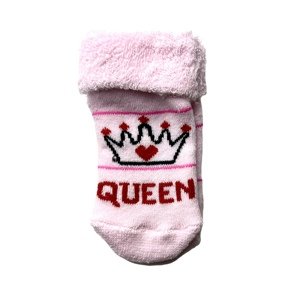 minidamla Novorodenecké ponožky- Queen, bledoružové