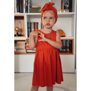Popshops Dievčenské letné šaty - Regina, tehlové veľkosť: 92 (18-24m)