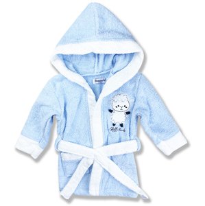 Miniworld (oblečenie s MALOU VADOU)Detský župan s kapucňou- Baranček, modrý veľkosť: 4 rok