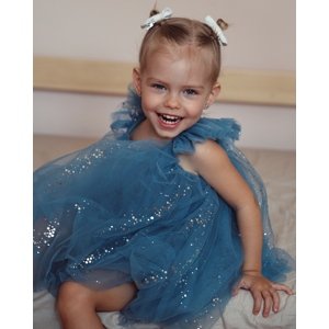 Dolly slávnostné šaty- Princess, modré veľkosť: 104 (4roky)