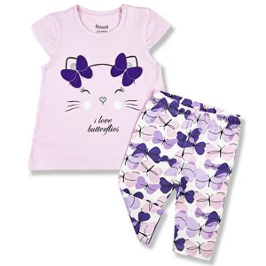 Miniworld (oblečenie s MALOU VADOU)2dielny letný set pre bábätká - I love Butterflies veľkosť: 68-74