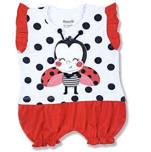 Miniworld (oblečenie s MALOU VADOU)Letný overal pre bábätká - Lienka, červený veľkosť: 56-62