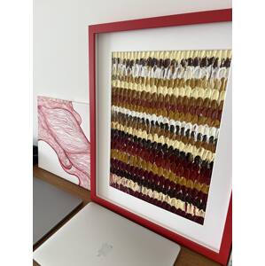 hurtonart Olejomaľba na plátne s červeným rámom farba: 42x52cm