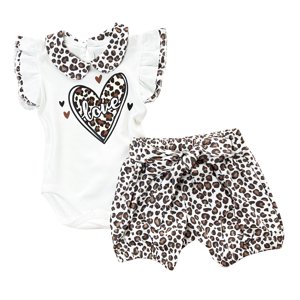 Baby 2-dielny letný set pre bábätká – Leopard veľkosť: 0-3 mes.