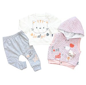 Baby 3dielny detský set - Mačička veľkosť: 74 (6-9m)