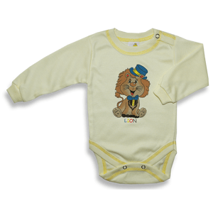 BABY´S WEAR Detské body - LION, žlté veľkosť: 62 (2-4m)