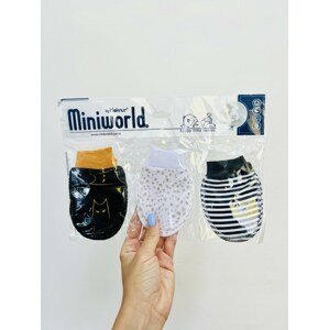 Miniworld Rukavičky pre bábätká- trojbalenie, mix farieb