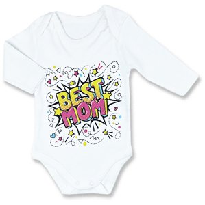 Baby Cool Detské body - Best Mom graffiti veľkosť: 80 (9-12m)