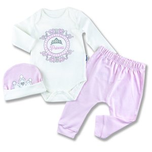 Miniworld 3dielna kojenecká súprava– Princess, ružová veľkosť: 62-68