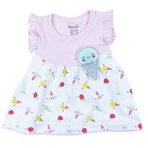 Miniworld Dievčenské letné šaty- Zmrzlina, ružové veľkosť: 68 (4-6m)