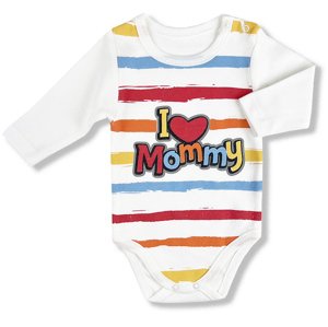 LULLABY Detské body - I love Mommy, farebné veľkosť: 68 (4-6m)