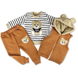 Hippil baby (oblečenie s MALOU VADOU) 3dielny detský set - TEDDY, tehlový veľkosť: 104 (4roky)