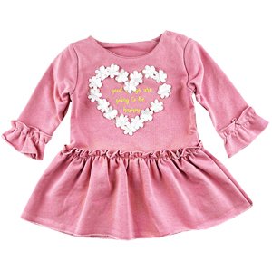 Miniworld Dievčenské šaty- Srdiečko, ružové veľkosť: 92 (18-24m)