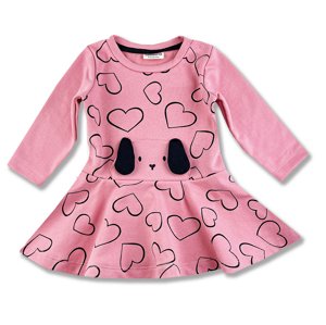 Miniworld Dievčenské šaty- Psíček, ružové veľkosť: 92 (18-24m)