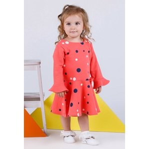 Miniworld Dievčenské šaty- Bodkované, lososové veľkosť: 86 (12-18m)