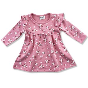 Miniworld Dievčenské šaty na chladnejšie dni- Kvetinky veľkosť: 80 (9-12m)