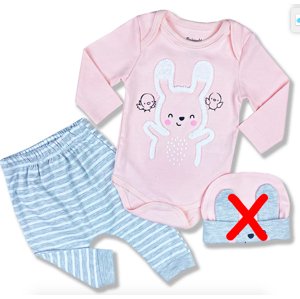 Miniworld 2dielny kojenecký set - Bunny, bledo ružový veľkosť: 68-74