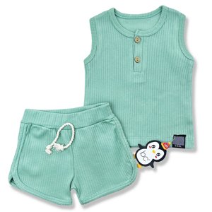 Baby Cool 2dielny  letný set s tričkom- Minimal, mentolový veľkosť: 74 (6-9m)