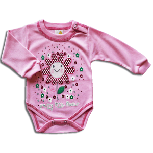 BABY´S WEAR Detské body – LITTLE FLOWER, ružové veľkosť: 62 (2-4m)