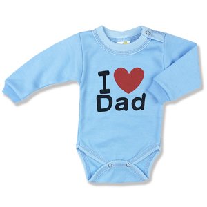 BABY´S WEAR Detské body - I love Dad, modré veľkosť: 74 (6-9m)