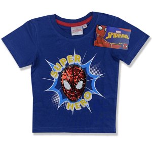 Cactus Clone Detské tričko s otočnými flitrami - Spiderman, tm.modré veľkosť: 98 (24-36m)