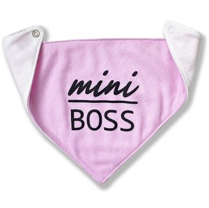 BABY´S WEAR Bavlnený slintáčik pre bábätká -Mini Boss, ruž.
