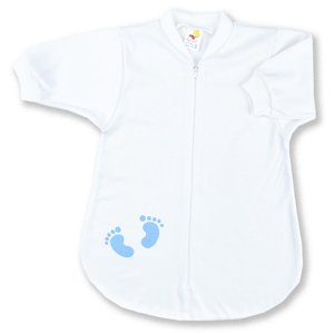 BABY´S WEAR Spací vak pre bábätká - Modré Stopy, biely veľkosť: 62 (2-4m)