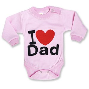 BABY´S WEAR Detské body - I love Dad, ružové veľkosť: 98 (24-36m)