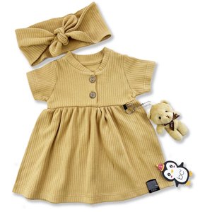 Baby Cool Dievčenské letné šaty- Plyšový macko, hnedé veľkosť: 80 (9-12m)
