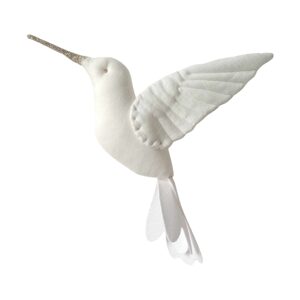 Ľanová dekorácia do detskej izby krémový kolibrík