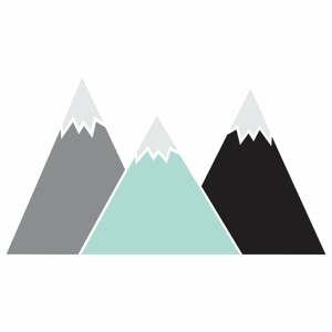 Samolepka - pastelové hory - L