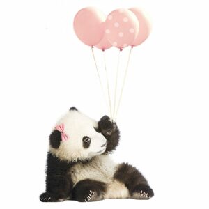 Samolepka - panda - ružová - S