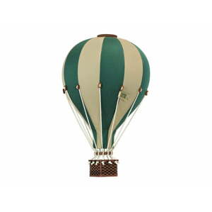 Dekoračný teplovzdušný balón - zelená/krémová - S-28cm x 16cm