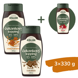 2+1 ZADARMO: Mix čakankových toppingov - čokoláda, karamel a jahoda