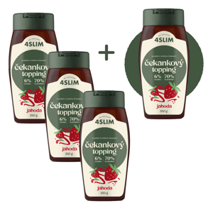 3+1 ZADARMO 4Slim: Čakankový topping jahoda (330 g)
