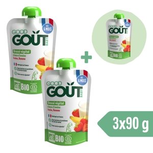 2+1 ZADARMO: Good Gout BIO Ovsený dezert s jahodou a banánom (90 g)