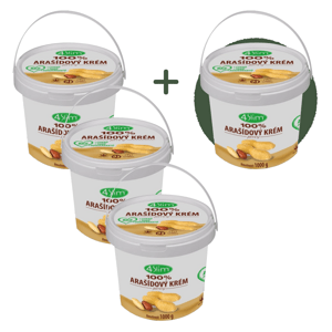 3+1 ZADARMO 4Slim: 100% Arašidový krém (1000 g)
