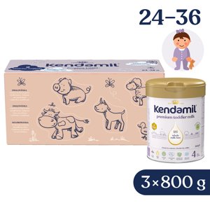 Kendamil Premium 4 HMO+, 2,4 kg (3× 800 g), kreatívne balenie s darčekom