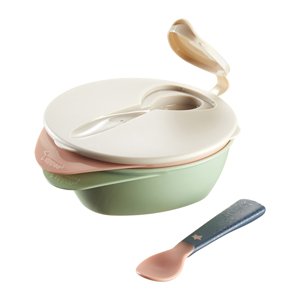 Tommee Tippee Easy Scoop Misky pre ľahké naberanie, s viečkom a lyžičkou, 6 m+ (2 ks)