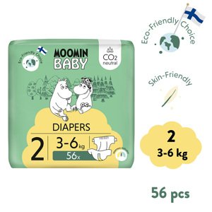 Moomin Baby 2 Newborn 3–6 kg (56 ks), eko plienky