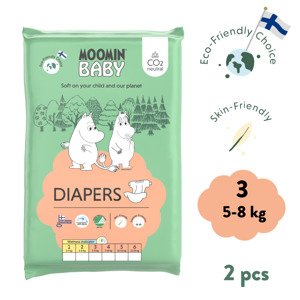 Moomin Baby 3 Midi 5–8 kg (2 ks), eko plienky