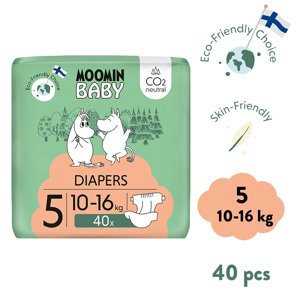 Moomin Baby 5 Maxi 10–16 kg (40 ks), eko plienky