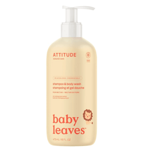 Attitude Baby Leaves Detské telové mydlo a šampón s vôňou hruškovej šťavy 2v1 (473 ml)