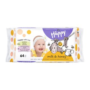 Bella Happy Baby Vlhčené obrúsky Mlieko a med (64 ks)