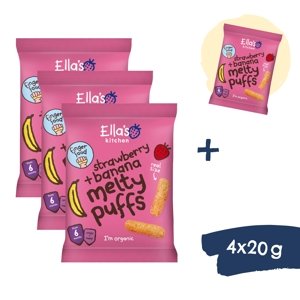 3+1 ZADARMO: Ella's Kitchen BIO Chrumky jahoda a banán (4x20 g)