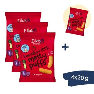 3+1 ZADARMO: Ella's Kitchen BIO Chrumky paradajka a pór (4x20 g)